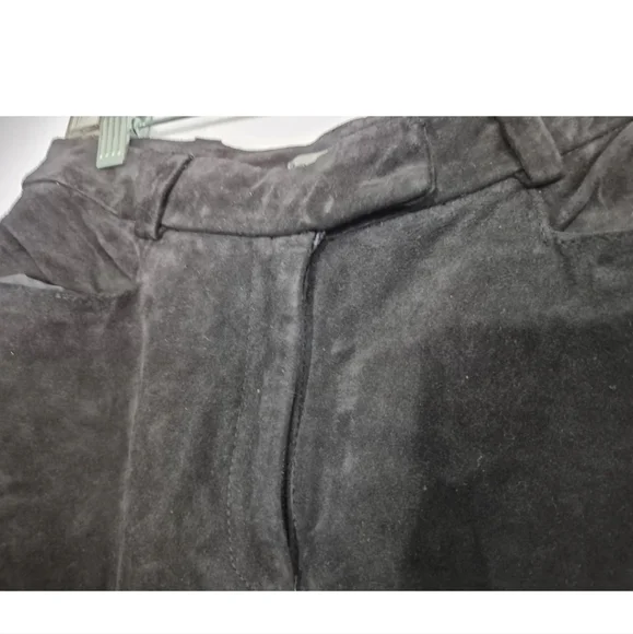 Vintage Y2K 90s Bebe Black 100% Leather Suede Pants US 6